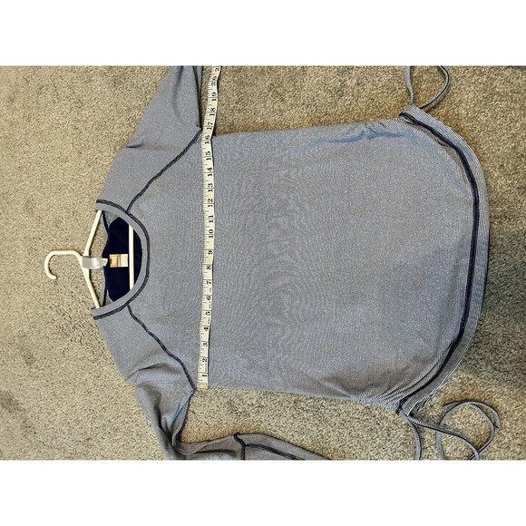 Lucy Tech M Workout Pullover Shirt Yoga Run Long Sleeve Top Ruching Keyhole Vent - Picture 6 of 8